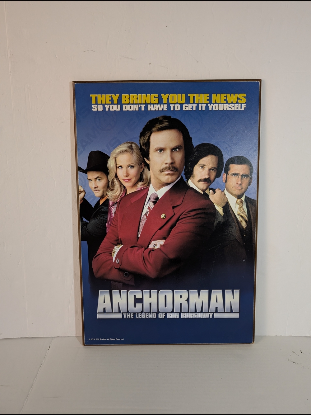 Anchorman Movie Poster Featuring Ron Burgundy - Blue & Burgundy